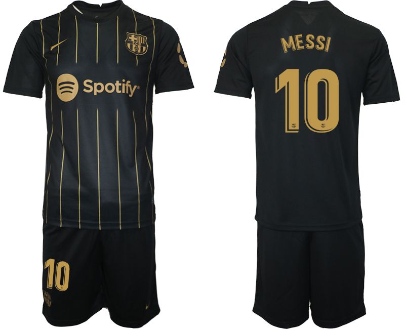 Men 2022-2023 Club Barcelona Black away 10 Soccer Jerseys